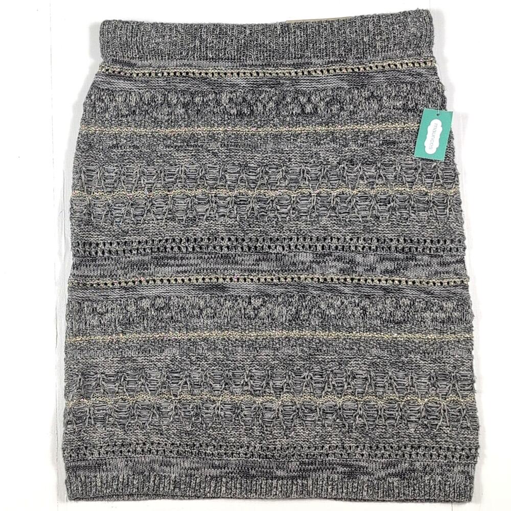 Maurices Knit Sweater Skirt Women’s S Gray Textured Stretch Bodycon Midi Boho